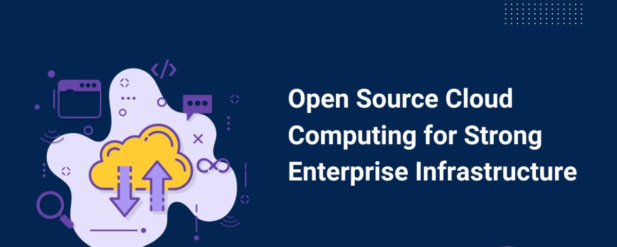 Infographic titled “Open Source Cloud Computing for Strong Enterprise Infrastructure” from MarQi Cloud, the open source hybrid cloud provider in Alpharetta, Georgia.