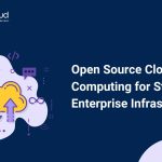 Infographic titled “Open Source Cloud Computing for Strong Enterprise Infrastructure” from MarQi Cloud, the open source hybrid cloud provider in Alpharetta, Georgia.