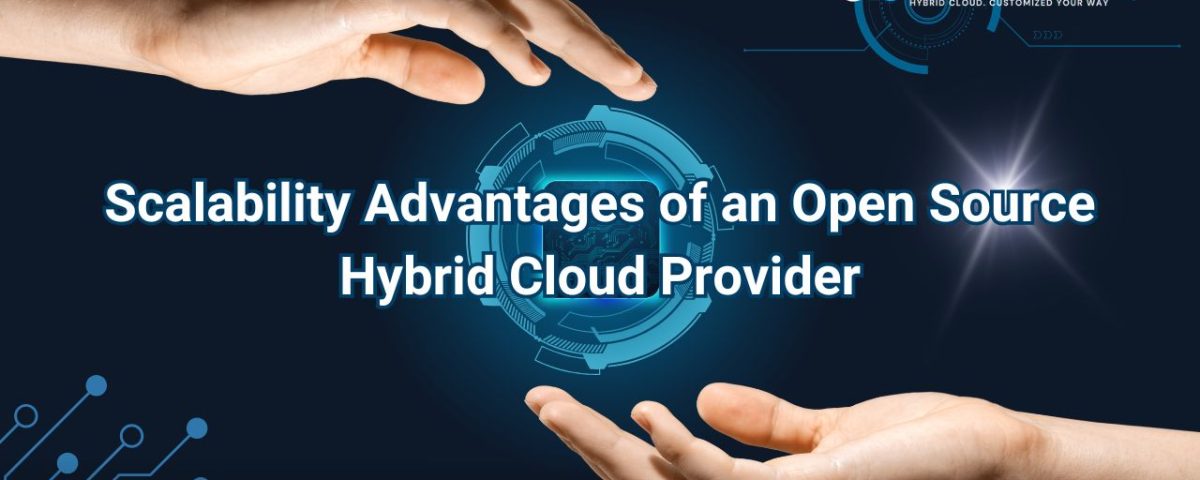 Infographic titled “Scalability Advantages of an Open Source Hybrid Cloud Provider” from MarQi Cloud, the open source hybrid cloud provider in Alpharetta, Georgia.