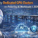 Infographic titled “Why Dedicated GPU Clusters Are Powering AI Workloads in 2026” from MarQi Cloud, the open source hybrid cloud provider in Alpharetta, Georgia.