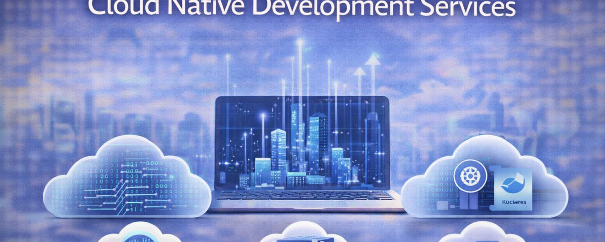 Infographic titled “How Enterprises Scale Faster with Cloud Native Development Services” from MarQi Cloud, the open source hybrid cloud provider in Alpharetta, Georgia.