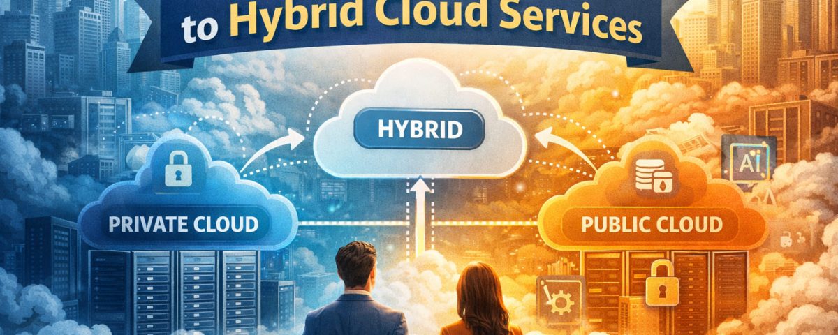 Infographic titled “Why Enterprises Are Moving to Hybrid Cloud Services” from MarQi Cloud, the open source hybrid cloud provider in Alpharetta, Georgia.