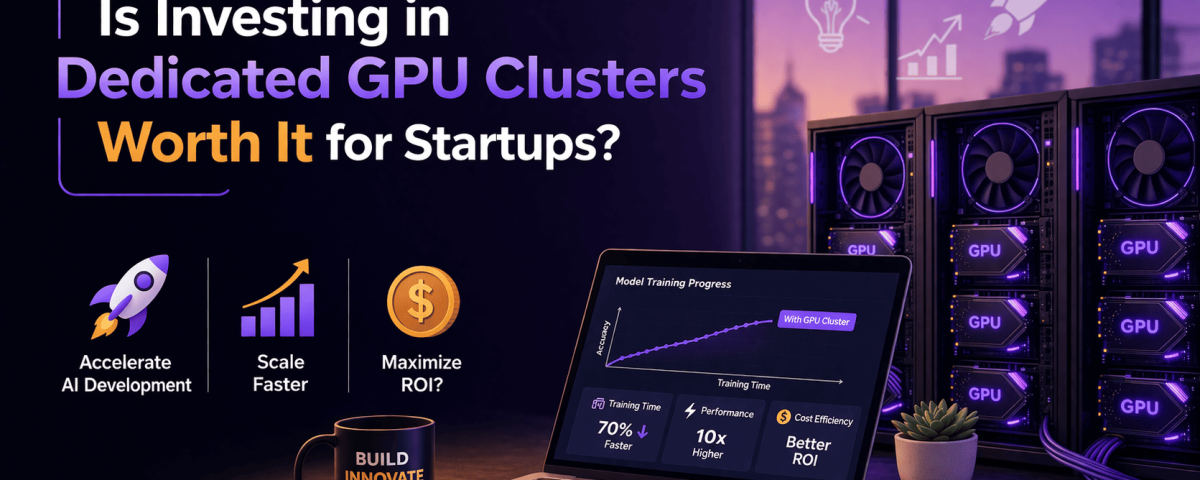Infographic titled “Is Investing in Dedicated GPU Clusters Worth It for Startups” from MarQi Cloud, the open source hybrid cloud provider in Alpharetta, Georgia.