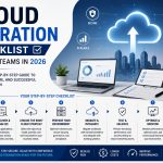 Infographic titled “Cloud Migration Checklist for B2B Teams in 2026” from MarQi Cloud, the open source hybrid cloud provider in Alpharetta, Georgia.