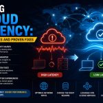 Infographic titled “Fixing Cloud Latency Root Causes and Proven Fixes” from MarQi Cloud, the open source hybrid cloud provider in Alpharetta, Georgia.